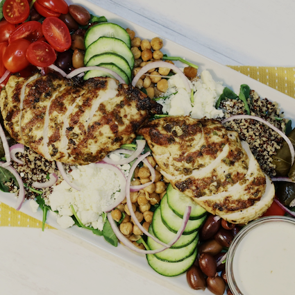Greek Chicken Salad & Grains Platter